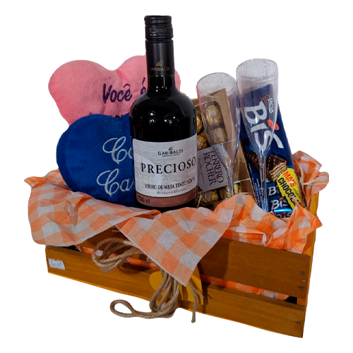 Cesta Vinho com Chocolate