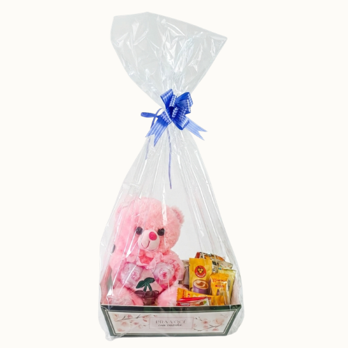 Cesta Urso Rosa